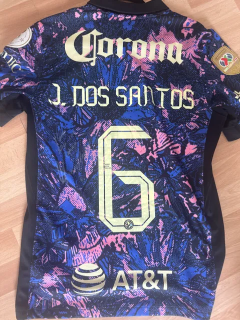 Tercera equipación de J.Dos Santos del Club América 2024/25, vista trasera