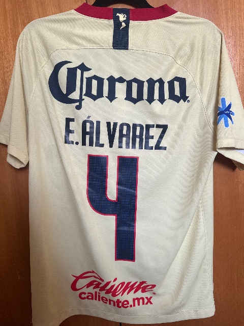 Primera equipación de E.Alvarez del Club América 2018/19, vista trasera