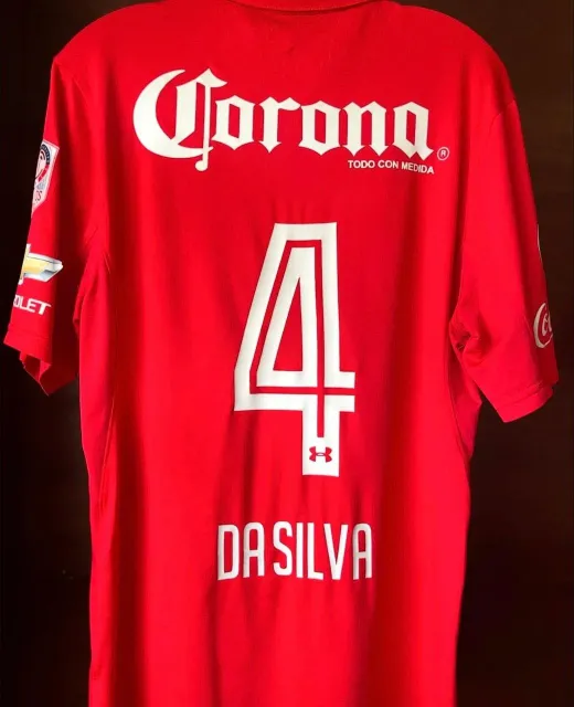 Primera equipación de Paulo Da Silva del Deportivo Toluca FC 2016/17, vista trasera