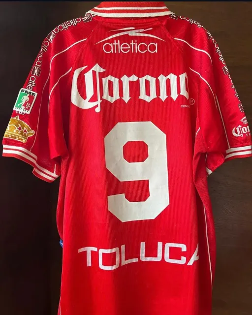 Primera equipación de José Cardozo del Deportivo Toluca FC 2000/01, vista trasera
