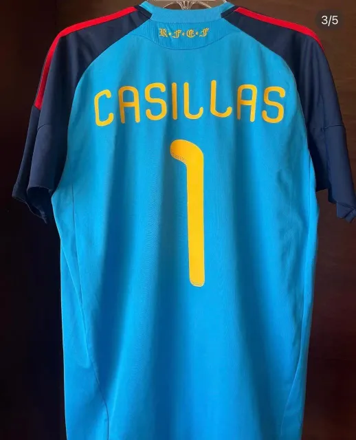Portero de Iker Casillas del Selección de España 2010, vista trasera