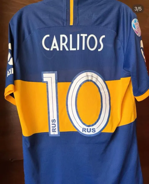 Primera equipación de Carlos Tevez del Club Atlético Boca Juniors 2019, vista trasera