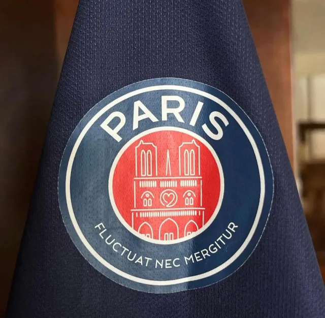Primera equipación de Notre - Dame del Paris Saint-Germain 2018/19, detalle
