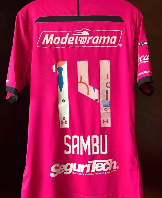 Portero de Rubens Sambueza del Deportivo Toluca FC 2020/21, vista trasera